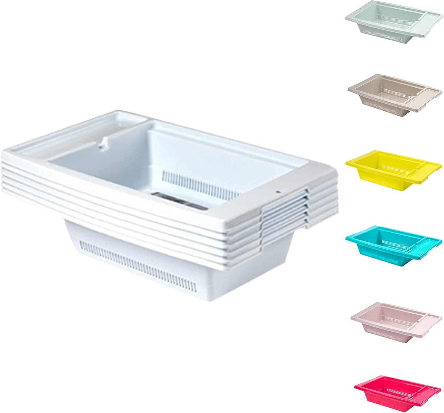 Dish Sink Drainer, Dish Drying Rack Over Sink, Dish Rack in Sink or On Counter, Sink Rack Drainer for Kitchen Draining Broad in Sink, (White) - Image 2